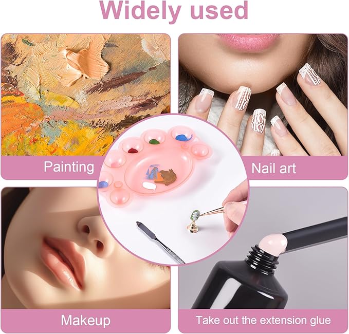 5Pcs ABS Makep Palette Nail Painting Palette with Stainless Steel Stirring Rod Nail Tool Set, Nail Art Polish Painting Mixed Color Palette-Velvo Beauty