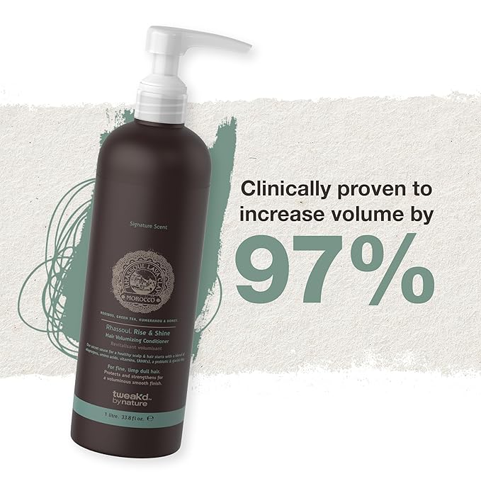 Tweak’d by Nature - Rise & Shine Hair Volumizing Conditioner for Fine Hair, Paraben Free and Sulfate Free Conditioner, Hydrating Hair Care for Soft, Tangle-Free Finish (33.8 ounces)-Velvo Beauty