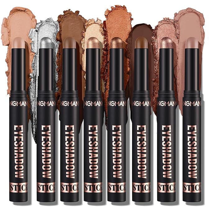 Jolilab Eyeshadow Stick Set, 8 Colors Matte Professional Bright-Colored Contouring and Highlight Stick, Cream Waterproof Long Lasting High Pigmented Eye Shadow. (8, A1)-Velvo Beauty