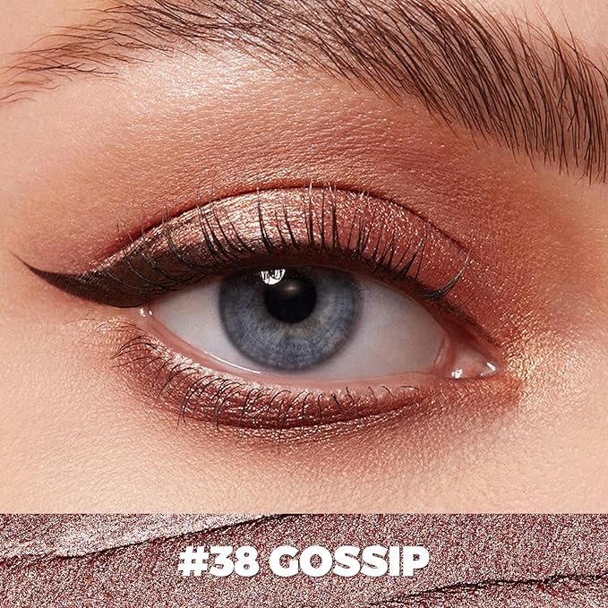 FOCALLURE Shimmer and Matte Cream Eyeshadow Stick,Smooth Brilliant Eye Brightener Pencil for Women,Long Lasting Waterproof Eye Shadow and Liners Makeup,GOSSIP-Velvo Beauty