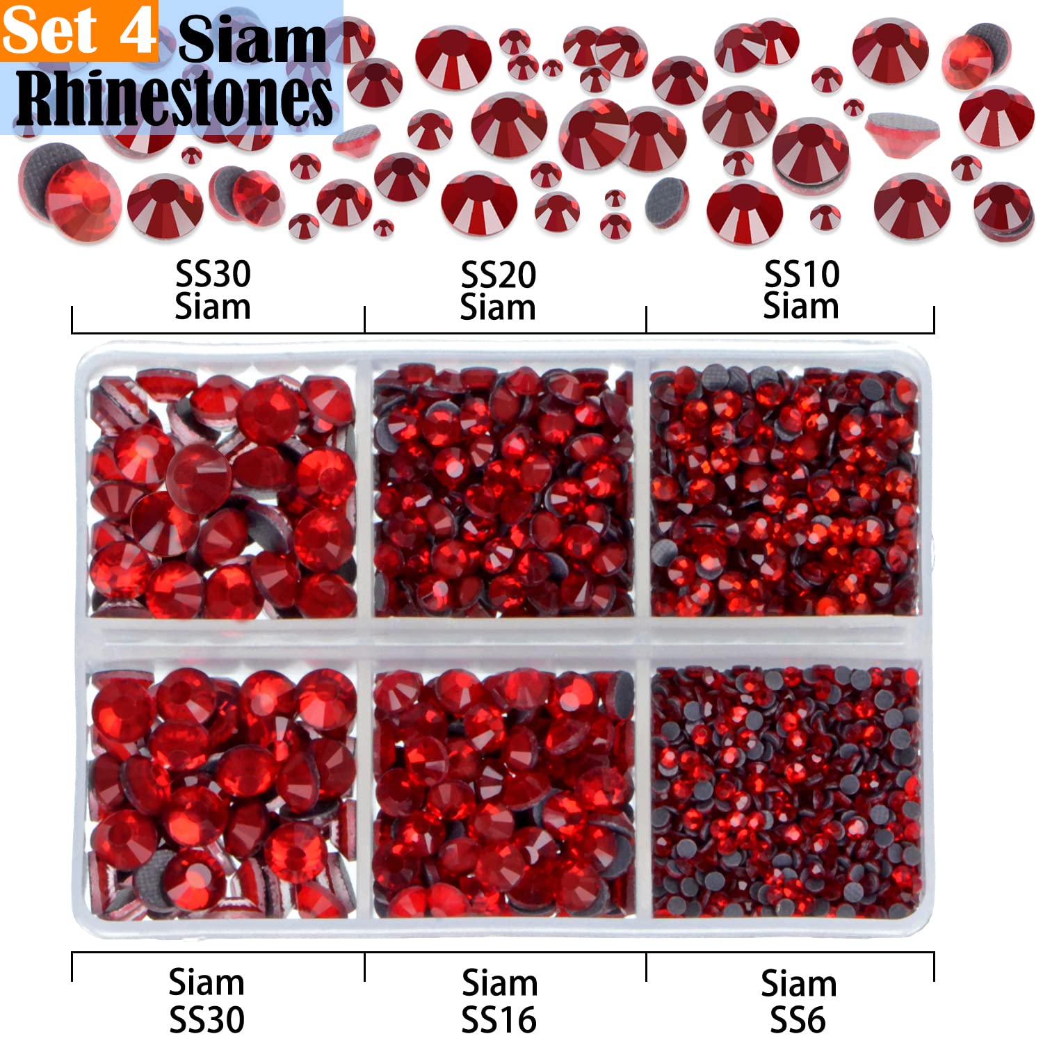 LPBeads 10000pcs Hotfix Rhinestones Flatback Glass Crystal Clear Red AB Crystal and Black Rhinestone with Tweezers and Picking Pen for Crafts Clothes Nail Art-Velvo Beauty