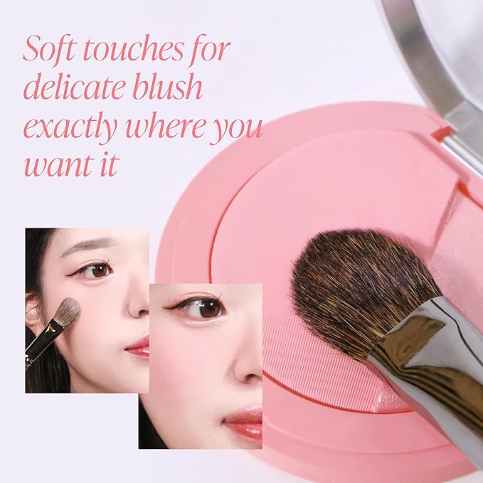 Piccasso 23 Small Blusher Brush – Precise Makeup Brush for Cheeks, Nose, and Chin, Soft Squirrel & Horse Hair for Delicate Application, Detail Face Brush for Daily Use, Korean Professional Beauty Tool-Velvo Beauty