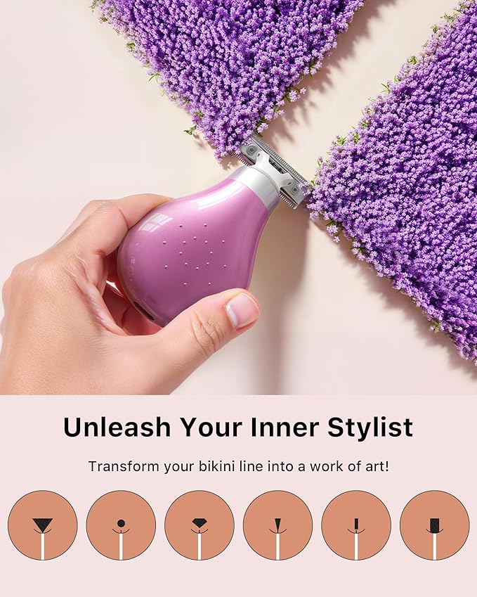 Mini Bikini Trimmer for Women - Intimate Pubic Hair Removal, Electric Body Groomer, Small Portable Wet/Dry Shaver, Magnetic Blade, USB-C Rechargeable with Travel Case, Easy to Clean (Pink)-Velvo Beauty