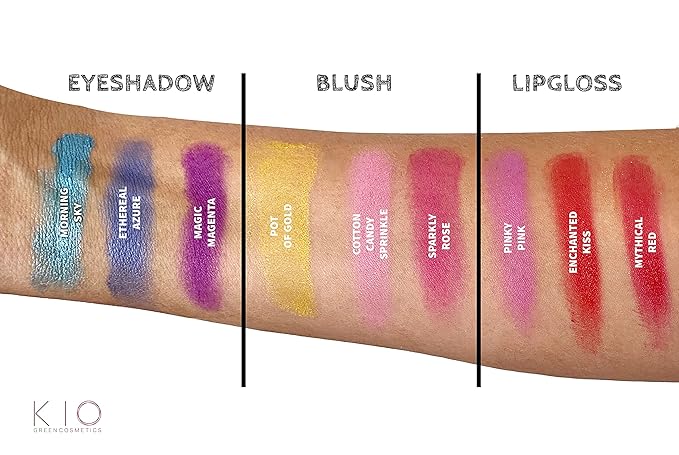 Unicorn All in One Makeup Palette With 9 Colors: 3 Eyeshadows 3 Shimmer Blush And 3 Lip-Gloss - "Amazon Exclusive" Natural Non Toxic kids girls teen pre-teen-Velvo Beauty