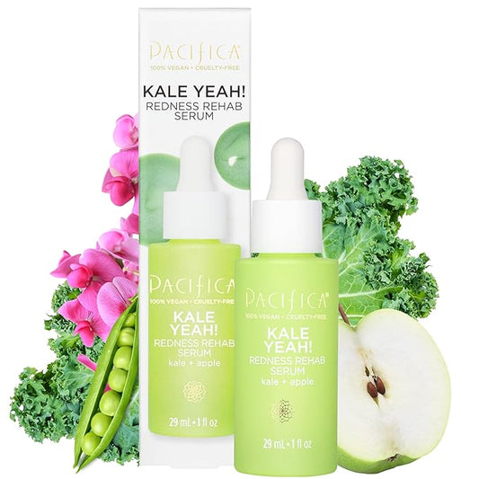 Pacifica Kale Yeah! Redness Rehab Serum – Niacinamide & Super Greens Face Serum to Calm Redness, Minimize Pores & Oil, Soothing Anti-Redness for Oily/Combination Skin Vegan Dermatologist Tested-Velvo Beauty
