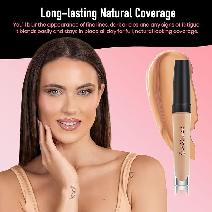 Frankie Rose Cosmetics Our Lil’ Secret Concealer – Sweat-Proof & Matte Under Eye Concealer, Long Lasting Concealer Full Coverage For Fine Lines, Dark Circles & Hide Imperfections - Fresh-Velvo Beauty