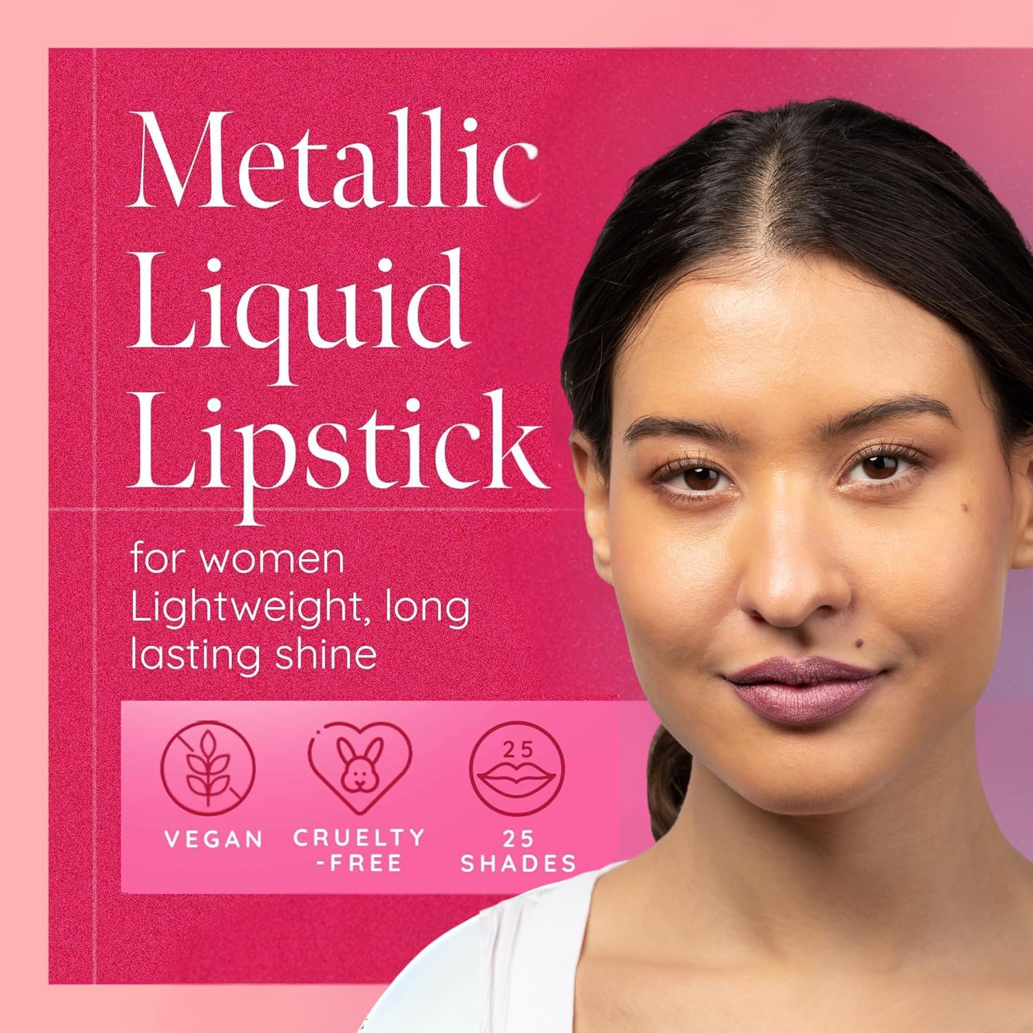 Aromi Metallic Matte Liquid Lipstick | Dusty Pink, Light Rosy Mauve Lip Color with Shimmery Finish, Long-lasting, Waterproof, Vegan, Cruelty-free (Fairy Tale)-Velvo Beauty