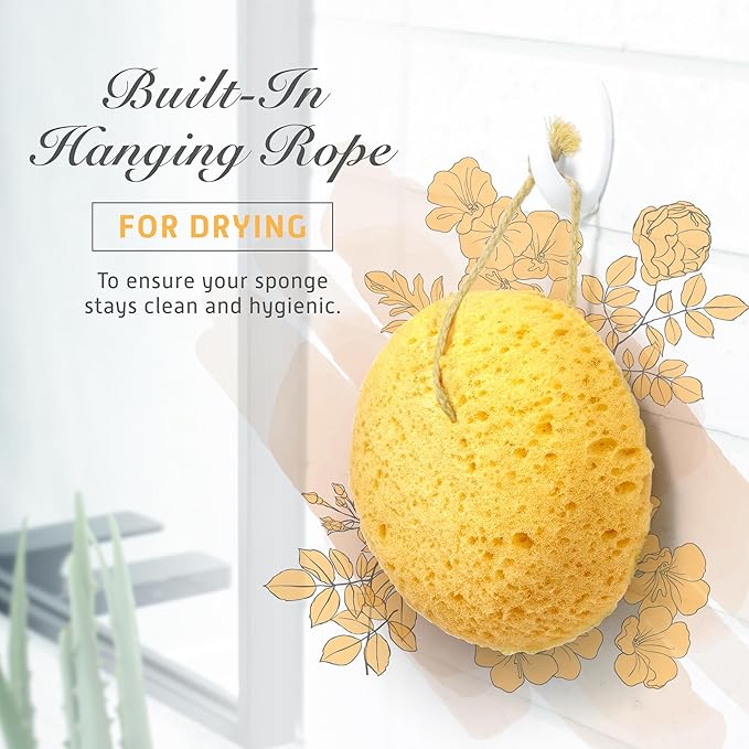Spongentle Deep Cleansing Body Loofah Sponge, Natural Colors, for Bath and Shower, Multiple Textures for Gentle and Deep Exfoliation, Generous and Rich Lather, (Pack of 2)-Velvo Beauty