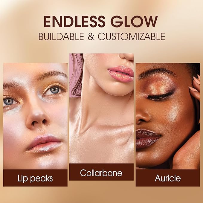 URQT Highly Pigmented Liquid Contour Highlighter - Built-in Sponge Tip Sculpted Complexion Wand Contour Non-Greasy Long Lasting Natural Weightless Buildable Highlighters Contour Contouring Bronzer (#01 ROSE QUARTZ)-Velvo Beauty