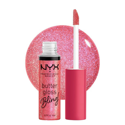 NYX PROFESSIONAL MAKEUP Butter Gloss Bling Lip Gloss, Non Sticky and Shiny Vegan Lip Makeup - She Got Money-Velvo Beauty