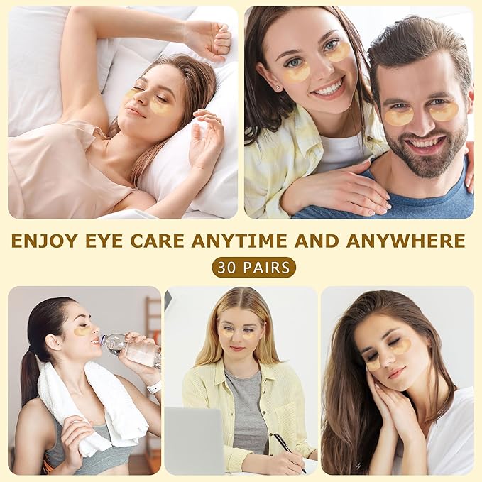 COSMETIC |24k Gold Vitality-Fill Hydra-Gel Eye Patches | Anti-Aging Under-Eye Patches, Help Boosting Lift & Firm the Look of the Eye Area-Velvo Beauty