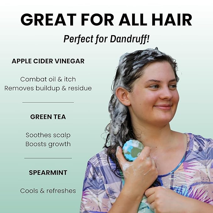 Otter co. Anti Dandruff Tea Tree Shampoo Bar – Nettle, Zinc, Green Tea, Apple Cider Vinegar, Anti Fungal Shampoo – Vegan, Natural, Cruelty & Sulfate Free – All Hair Types & Dry Scalp, USA Made-Velvo Beauty