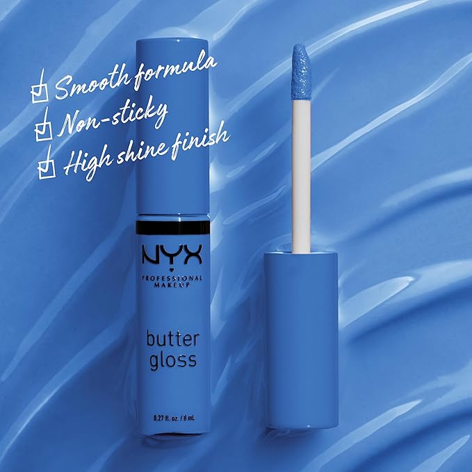 NYX PROFESSIONAL MAKEUP Butter Gloss, Non-Sticky Lip Gloss - Blueberry Tart (Periwinkle Blue)-Velvo Beauty