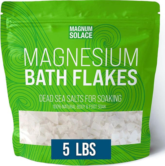 Magnesium Flakes for Bath - Magnesium Chloride Flakes - Dead Sea Salts for Soaking, 5 LBS-Velvo Beauty