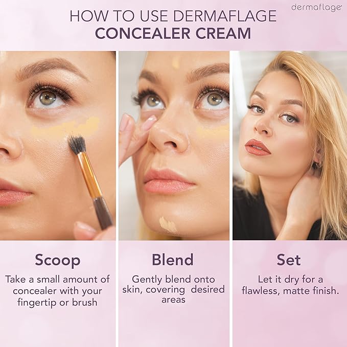 Dermaflage Waterproof Concealer Cream (Golden Fair) - Concealer Full Coverage, Matte Finish for Face & Body - Hides Dark Circles, Tattoos & Acne - Long Lasting Formula Used by Hollywood Makeup Artists-Velvo Beauty