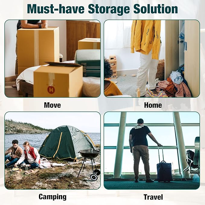 Vacuum Storage Bags, 10 Medium Space Saver Vacuum Seal Bags, Space Bags, Vacuum Sealer Bags for Clothes with Travel Hand Pump (10M)-Velvo Beauty