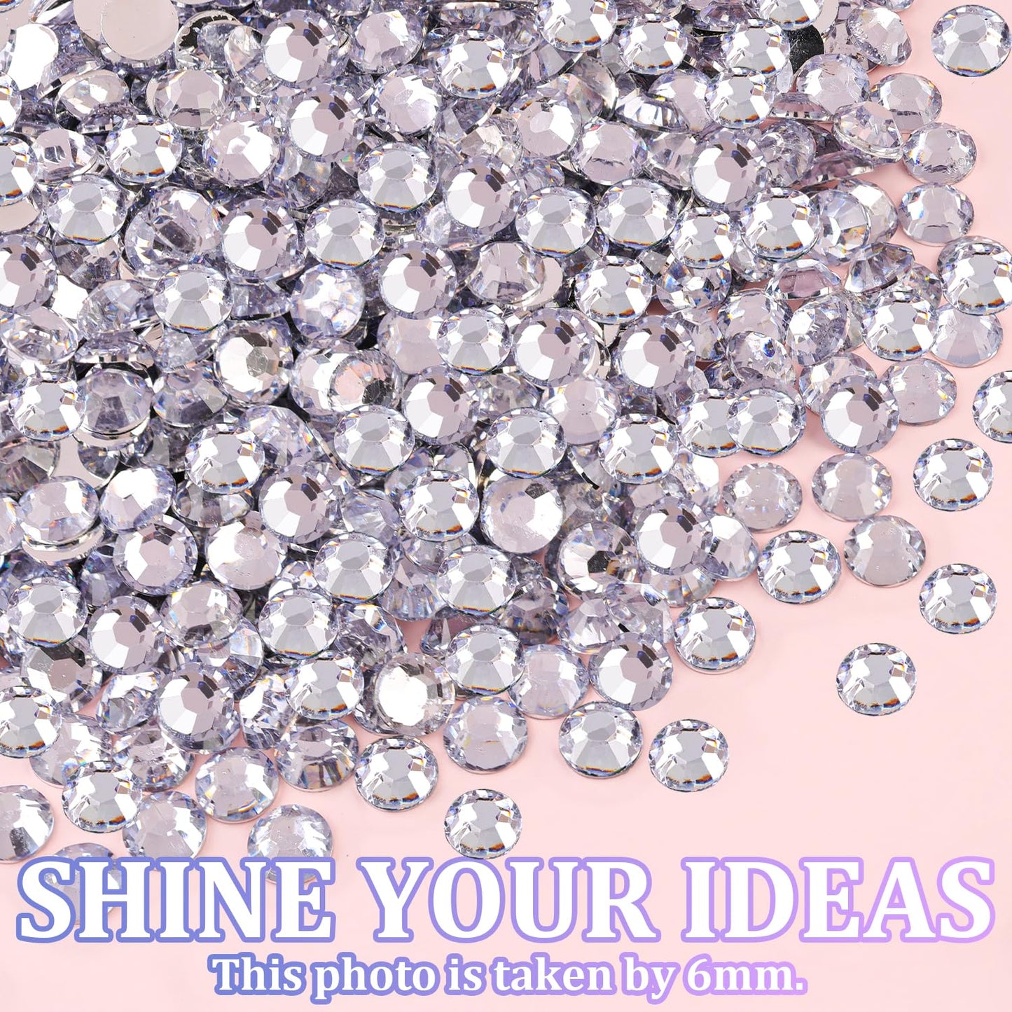 25000Pcs Resin Rhinestones with Tweezers for Crafting, Silver Clear 2-6mm Mixed Sizes Flatback Gems, Bedazzling Crystal for DIY Crafts Clothing Tumblers Mugs Shoes Fabric Decor Nail Art-Velvo Beauty