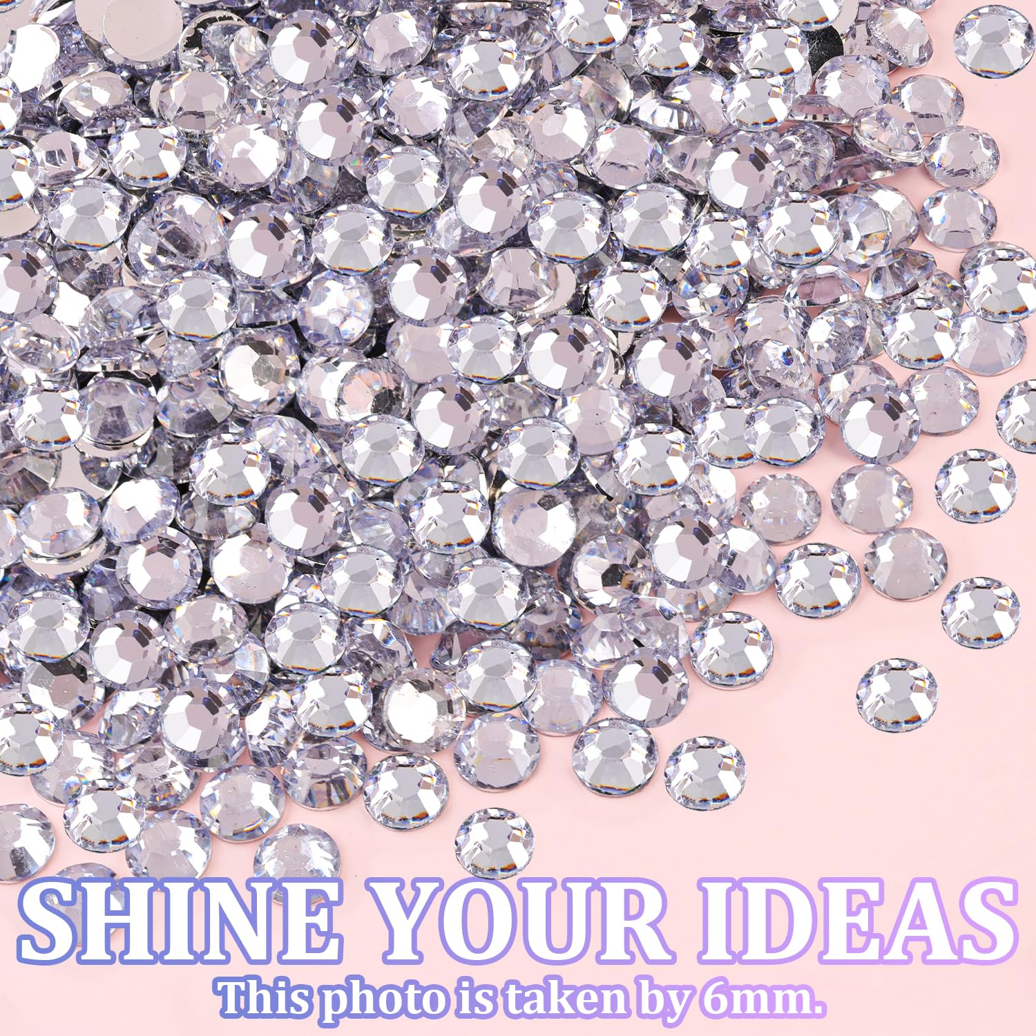 25000Pcs Resin Rhinestones with Tweezers for Crafting, Silver Clear 2-6mm Mixed Sizes Flatback Gems, Bedazzling Crystal for DIY Crafts Clothing Tumblers Mugs Shoes Fabric Decor Nail Art-Velvo Beauty