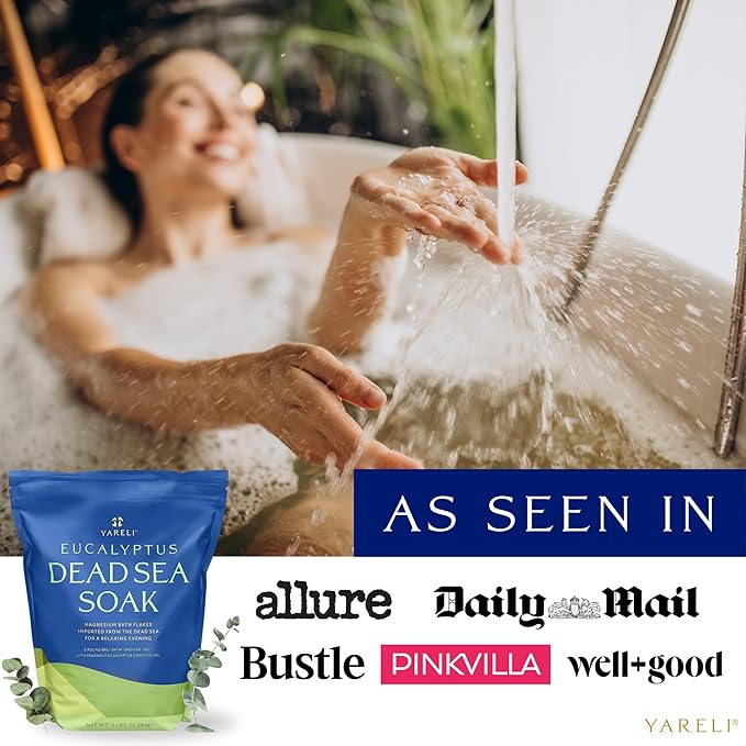 Magnesium Flakes, 5lb Eucalyptus, Dead Sea Bath and Foot Soak, Alternative to Epsom Salt with Over 250,000mg of Magnesium Chloride Per Bag-Velvo Beauty