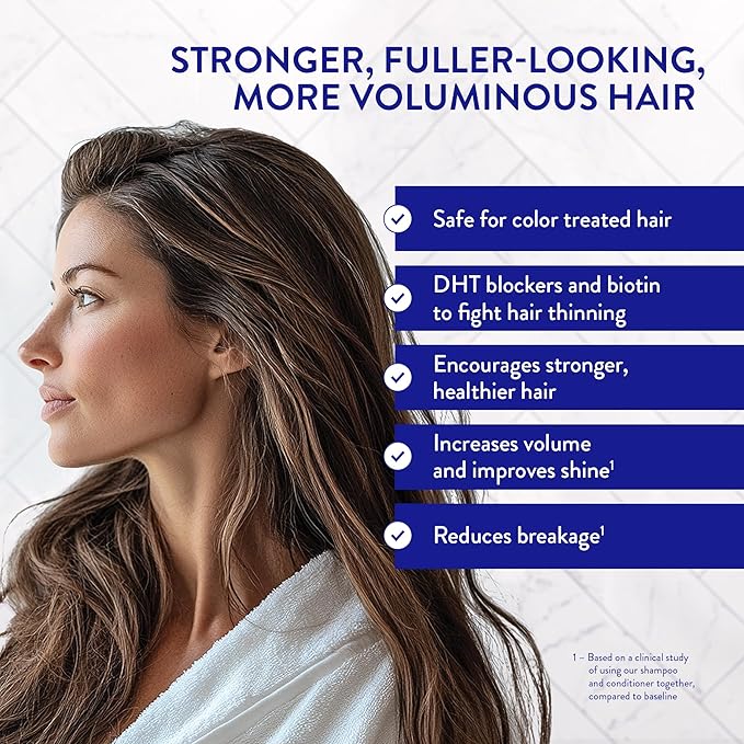 Routine Wellness Anti-Thinning Shampoo for Thinning Hair - Biotin DHT Blocker Women & Men - Color Safe Shampoo for Hair Loss & Healthy Hair - Jasmine & Orange Blossom - 14oz-Velvo Beauty