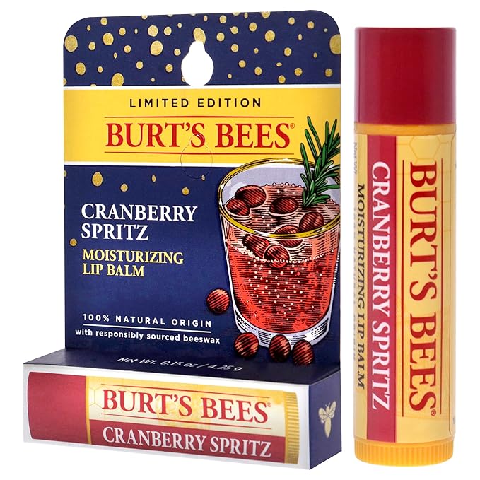 Cramberry Spritz Moisturizing Lip Balm by Burts Bees for Unisex - 0.15 oz Lip Balm-Velvo Beauty