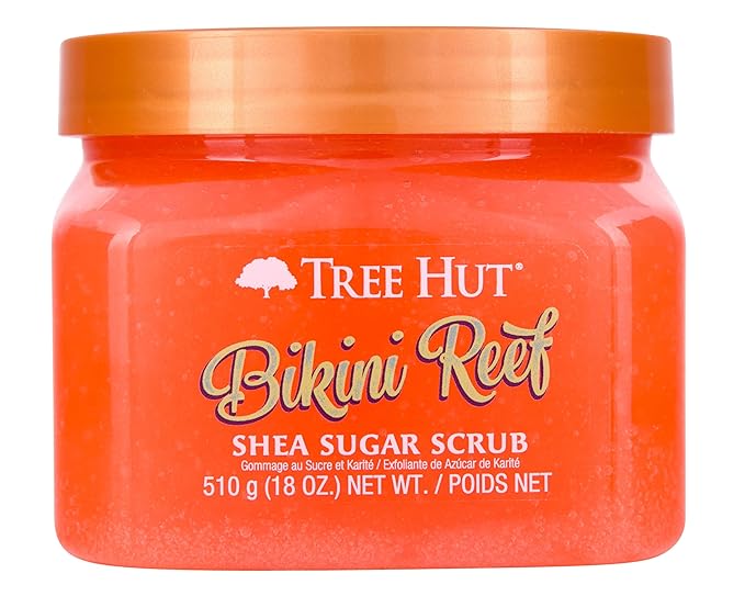 Tree Hut Bikini Reef Shea Sugar Scrub | Exfoliating Body Scrub Removes Dead, Dry Skin for a Soft & Hydrated Feel | Nourishing Essential Body Care | 18 fl oz.-Velvo Beauty