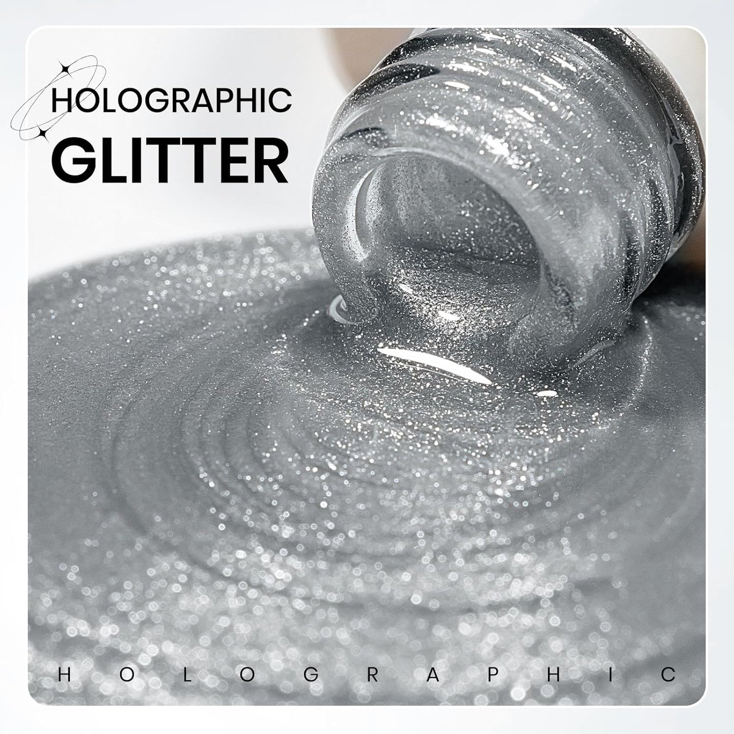 Silver Cat Eye Gel Polish, Magnetic Holographic Gel Nail Polish Glitter Shimmer Gel Polish with Magnet Soak Off U V Gel Salon DIY at Home, 0.5 OZ-Velvo Beauty