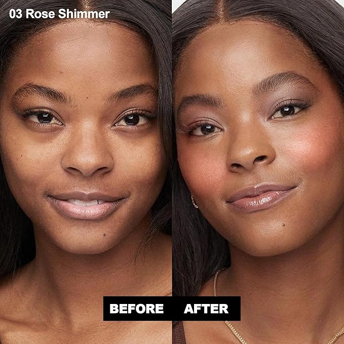 FV Long Lasting Powder Blush - Lightweight Smooth & Blendable Cheek Makeup, High Buildable Color, Transfer-Resistant Shimmer Finish (Rose Shimmer, 0.17 OZ)-Velvo Beauty