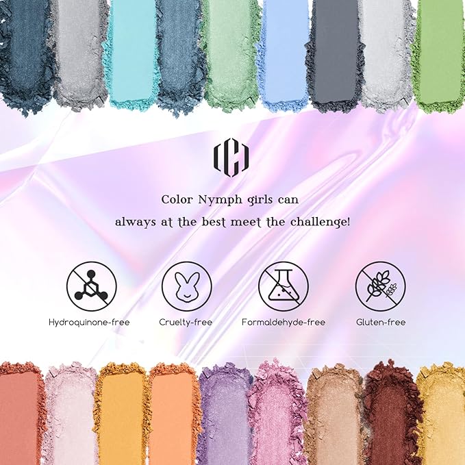 Color Nymph Travel Makeup Palette with Mulit-Colors Eyeshadows,Concealer, Body Glitter,Lip Glosses,Blush,Highlighter,Makeup Applicators And Mirror-Velvo Beauty