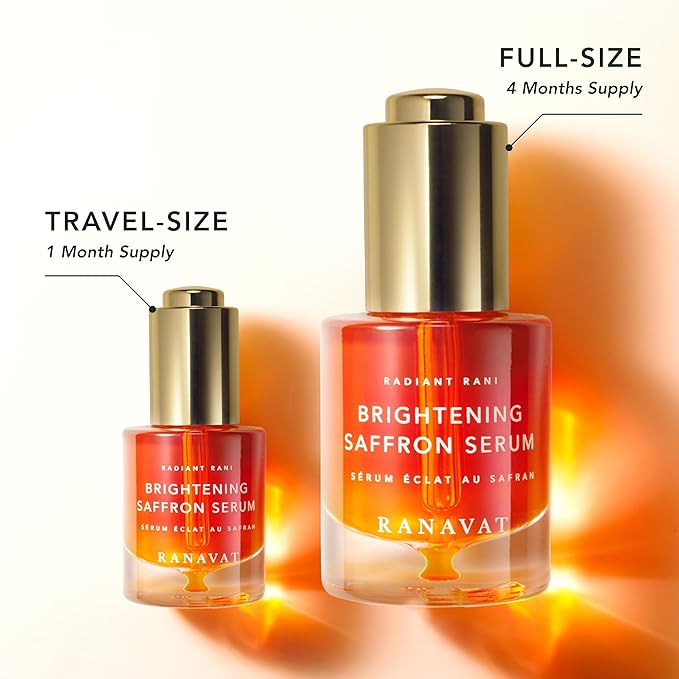 Brightening Saffron Serum - Discoloration Correcting Face Serum, Dark Spot Corrector, Vitamin C Alternative & Hyperpigmentation Treatment - Leaves Skin with a Healthy Glow (0.17 oz)-Velvo Beauty