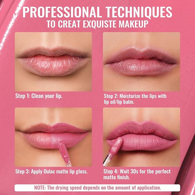 Oulac Matte Liquid Pink Lipstick for Women, Baby Pink Long Lasting High Impact Lip Color, Waterproof, Creamy Formula Lip stick with Vitamin E, Vegan & Cruelty-Free, 4.5ml (M25)-Velvo Beauty