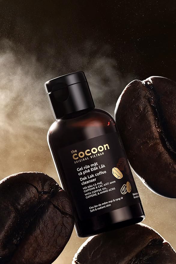 Cocoon Dak Lak Coffee Cleanser, Vegan Facial Cleanser Low PH, Daily Face Wash for All Skin Types, Gentle Makeup Remover, With Antioxidants for Glowing Skin & Less Visible Pores-Velvo Beauty