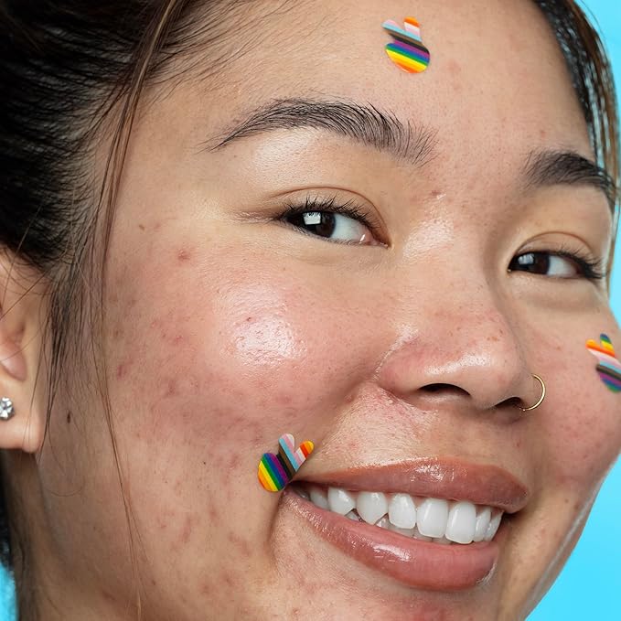 PEACE OUT Acne Healing Pride Dots Helps Clear Blemishes Overnight, Fast Acting Hydrocolloid Pimple Patches for Breakouts with Salicylic Acid, Retinol and Aloe Vera, Award Winning Skincare 16 Count-Velvo Beauty