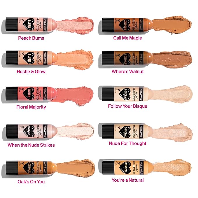 wet n wild MegaGlo Makeup Stick, Buildable Color, Versatile Use, Cruelty-Free & Vegan - Peach Bums-Velvo Beauty