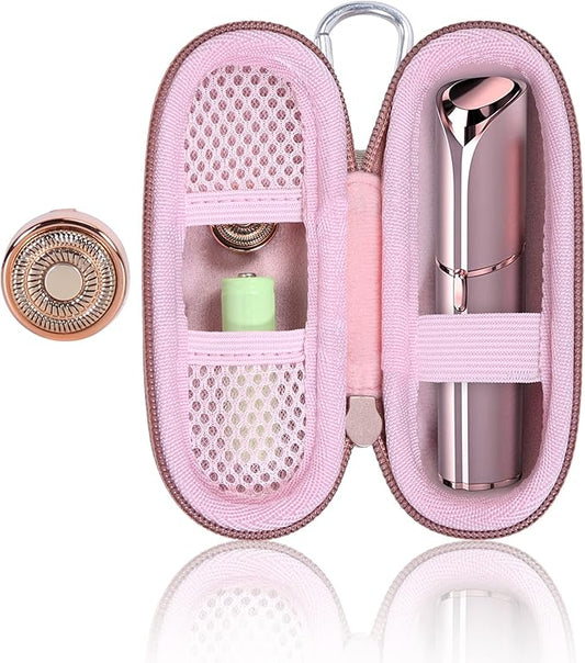 co2CREA Hard Case and Replacement Head Compatible with Finishing Touch Flawless Facial Hair Remover Electric Face Razor for Women (Rose Gold Case + Replacement Head)-Velvo Beauty