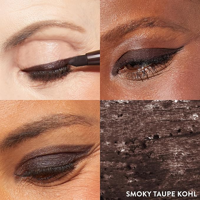 LAURA GELLER NEW YORK Kajal Longwear Kohl Eyeliner Pencil - Smoky Taupe Kohl - Caffeine and Vitamin E - Smooth & Blendable Liner - Built-In Sharpener-Velvo Beauty