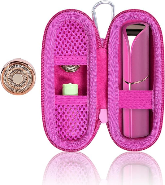co2CREA Hard Case and Replacement Head Compatible with Finishing Touch Flawless Facial Hair Remover Electric Face Razor for Women (Pink Crystal Case + Replacement Head)-Velvo Beauty