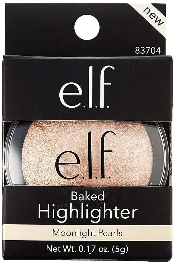 e.l.f. Baked Highlighter, Sheer Shimmering Color, Moonlight Pearls, 0.16 Ounce-Velvo Beauty
