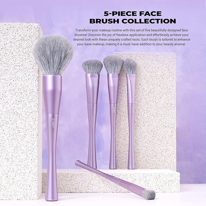 Jessup Makeup Brushes Set Professional 14pcs Vegan Make Up Brushes, Foundation Eyeshadow Concealer Contour Powder Blush Blending Eyeliner Brush, Premium Synthetic Fiber, Luxury Purple T512-Velvo Beauty