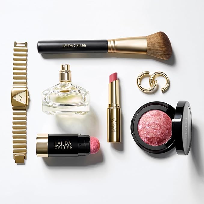 LAURA GELLER NEW YORK Angled Blush Brush with Black Wooden Handle & Dense Bristles for Makeup Application-Velvo Beauty