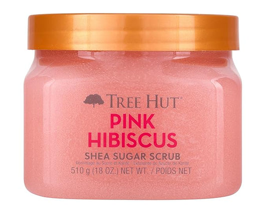 Tree Hut Shea Sugar Scrub - Pink Hibiscus - 18 oz - Exfoliating Body Scrub for Smooth, Glowing Skin - Made with Real Sugar and Shea Butter-Velvo Beauty