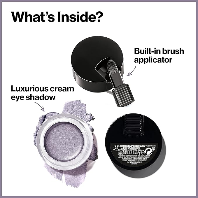 REVLON Colorstay Creme Eye Shadow, Longwear Blendable Matte or Shimmer Eye Makeup with Applicator Brush in Silver, Earl Grey (760), 0.18 Ounce (Pack of 1)-Velvo Beauty