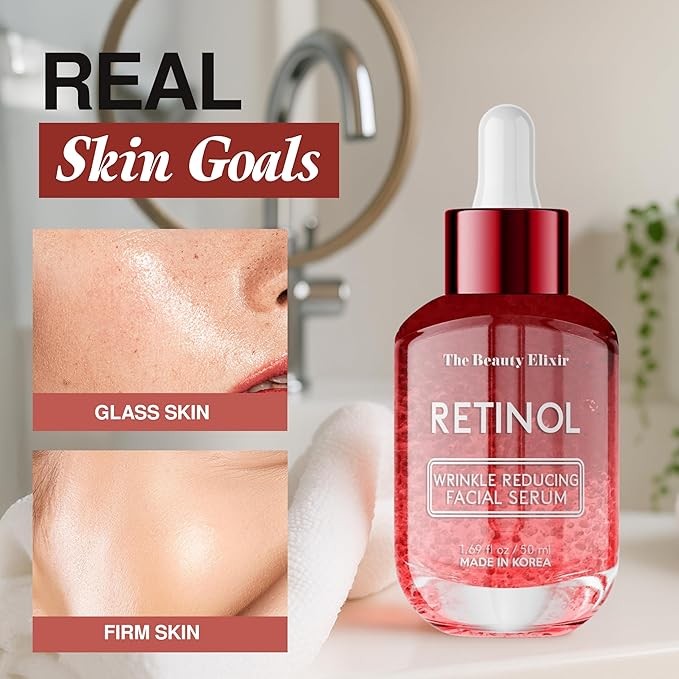 Retinol Serum For Face - Dermatologist Tested, Anti-Aging, Fine Lines & Wrinkles & Post-Acne Marks Treatment - Clean Beauty, Cruelty-Free Korean Skin Care for All Skin Types - 1.69oz-Velvo Beauty