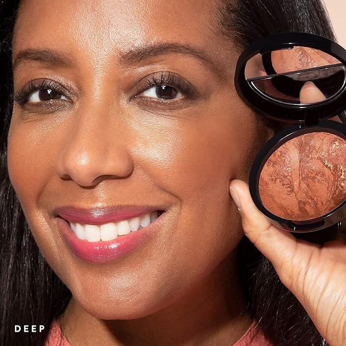 LAURA GELLER NEW YORK Baked Bronze-N-Brighten Bronzer Powder - Deep - Natural Bronze Glow-Velvo Beauty