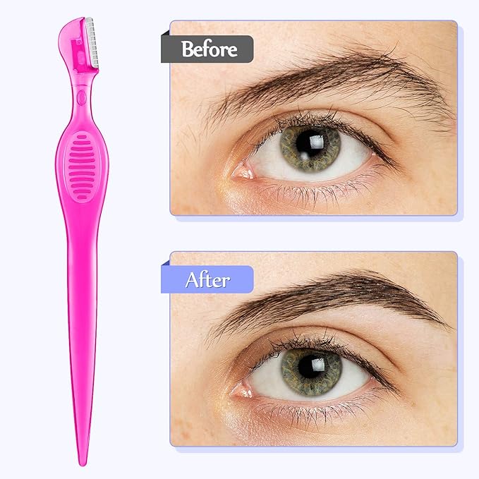 Mudder 21 Pcs Eyebrow Razor Eyebrow Shaver Facial Razor Multipurpose Face Trimmers with Precision Cover for Women Makeup Care Tools(Rose Red, Blue, Purple)-Velvo Beauty