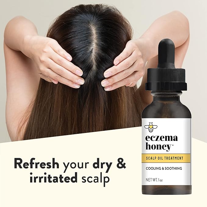 ECZEMA HONEY Soothing Scalp Oil - Natural Honey Hair Oil & Scalp Care - Daily Itchy Scalp Relief Serum - Dry Scalp Treatment Helps With Psoriasis, Seborrheic Dermatitis, Dandruff & More (1 Oz)-Velvo Beauty