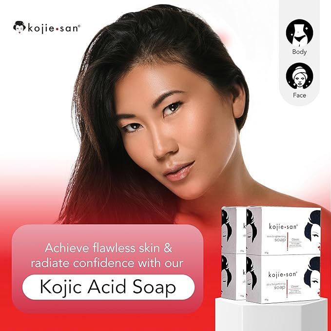 Kojie San Skin Brightening Brush Set - Original Kojic Acid Soap That Helps Reduces Dark Spots & Other Types of Skin Damage – 65g x 6 Bars and Relumins Deep Pore Facial Cleansing Brush-Velvo Beauty