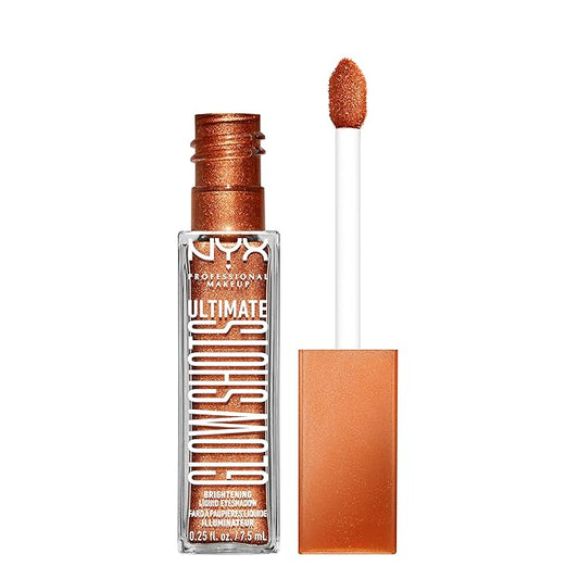 NYX PROFESSIONAL MAKEUP Ultimate Glow Shots, Liquid Eyeshadow, Long-Lasting Shimmer Eye Shadow with Vitamin C - Wow Cacao-Velvo Beauty