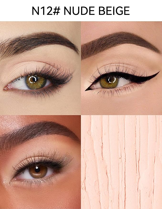 Erinde Waterproof Cream Eyeshadow Stick, Matte Nude Eye Shadow Sticks, Longwear Blendable High Pigmented, Neutral Eye Shadow Sticks Matte for Older Eyes, Smokey Eyeshadow Pencil Crayon, Nude beige-Velvo Beauty