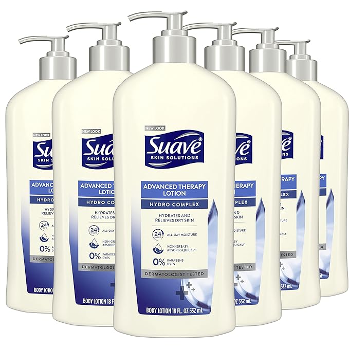 Suave Skin Solutions Body Lotion, Advanced Therapy, 18 Fl Oz (Pack of 6)-Velvo Beauty